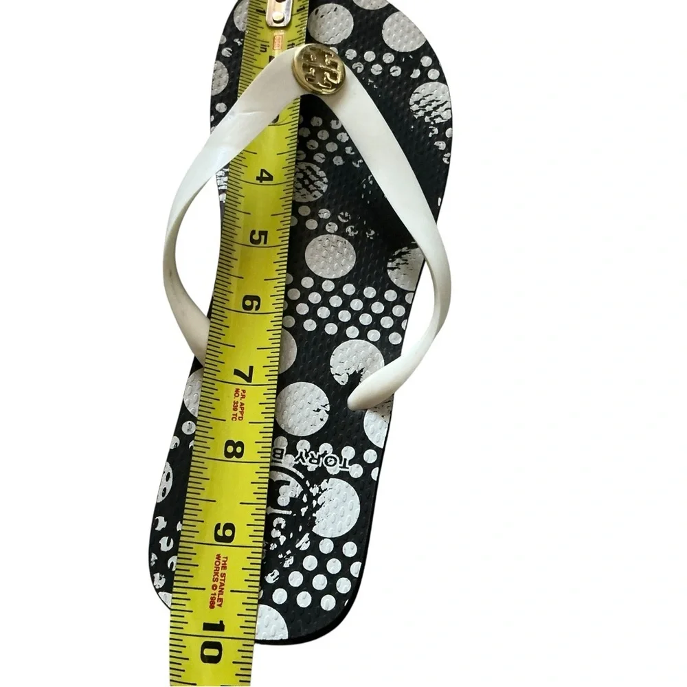 Tory Burch women’s sandals size 8 black white polka dot foam flip flops